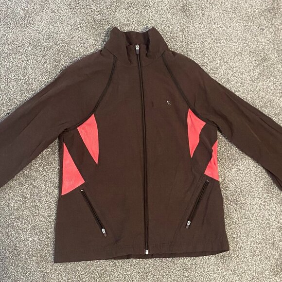 Danskin Now 2-in-1 Convertible Jacket Zip-Off Sleeves Brown Pockets Girl's S 4/6 - Picture 1 of 8